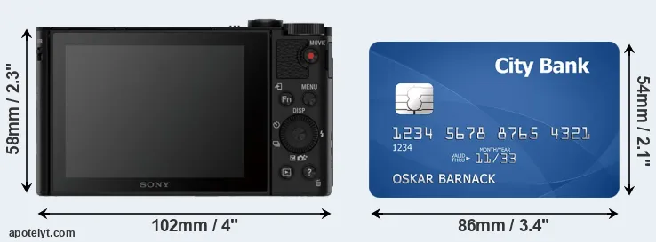 HX90V and credit card rear side