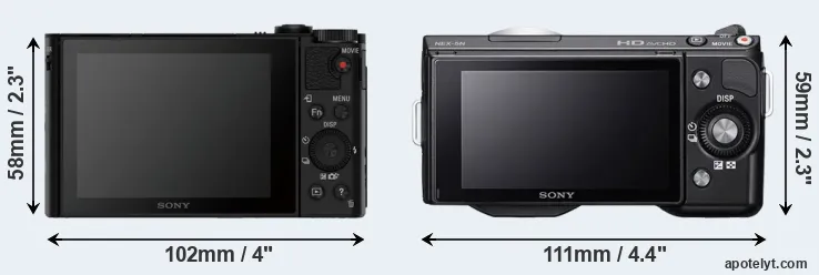 Comparison HX90V or NEX-5N rear