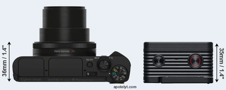 Compare HX90V versus RX0 II top
