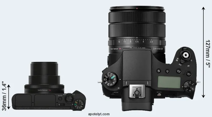 Compare HX90V versus RX10 III top