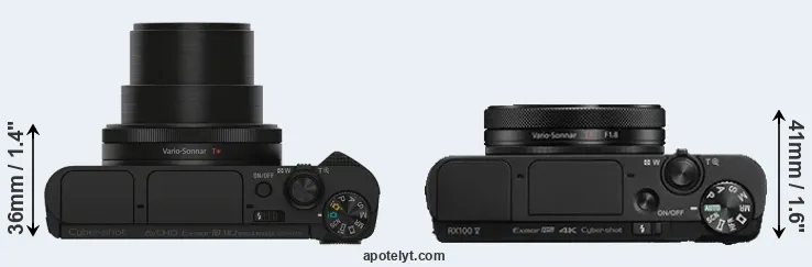 Compare HX90V versus RX100 V top