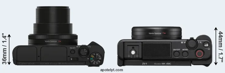 Compare HX90V versus ZV-1 top