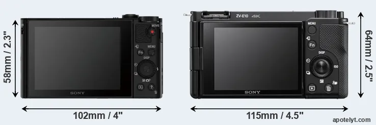 Comparison HX90V or ZV-E10 rear