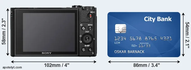 HX95 and credit card rear side