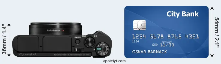 HX95 versus credit card top view