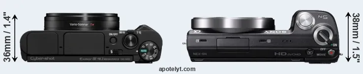 Compare HX95 versus NEX-5N top