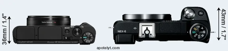 Compare HX95 versus NEX-6 top