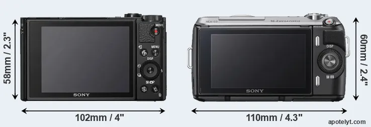 Comparison HX95 or NEX-C3 rear