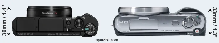 Compare HX95 versus NEX-C3 top