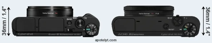 Compare HX95 versus RX100 top