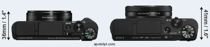 Compare HX95 versus RX100 V top