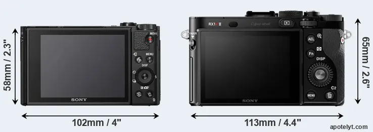 Comparison HX95 or RX1R II rear