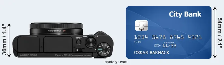 HX99 versus credit card top view