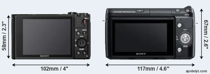 Comparison HX99 or NEX-F3 rear