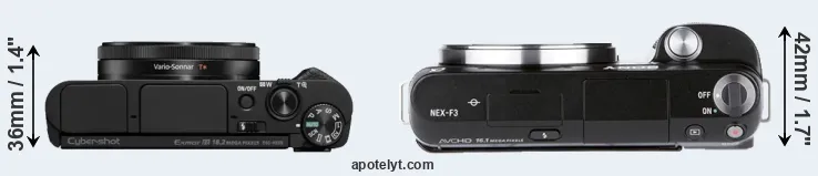 Compare HX99 versus NEX-F3 top