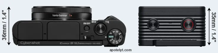 Compare HX99 versus RX0 II top
