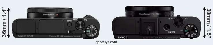 Compare HX99 versus RX100 II top