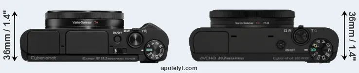 Compare HX99 versus RX100 top