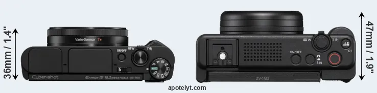 Compare HX99 versus ZV-1 II top