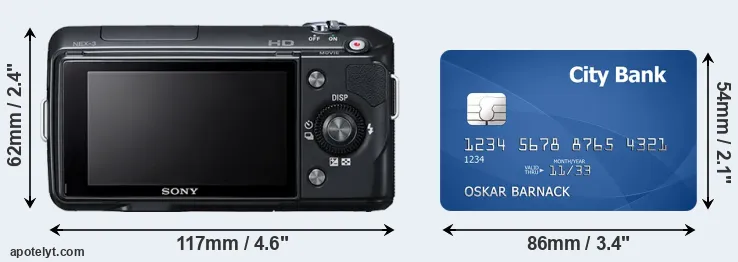 NEX-3 and credit card rear side
