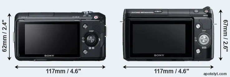 Comparison NEX-3 or NEX-F3 rear