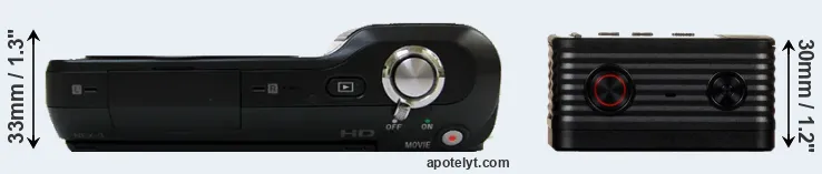 Compare NEX-3 versus RX0 top