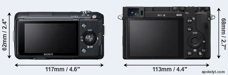 Comparison NEX-3 or RX1R III rear