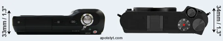 Compare NEX-3 versus M1 top
