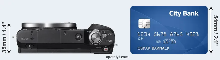 NEX-3N versus credit card top view