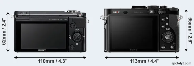 Comparison NEX-3N or RX1R II rear