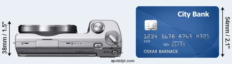 NEX-5 versus credit card top view