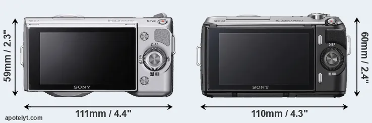 Comparison NEX-5 or NEX-C3 rear