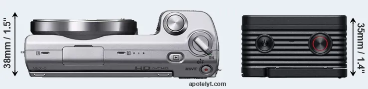 Compare NEX-5 versus RX0 II top