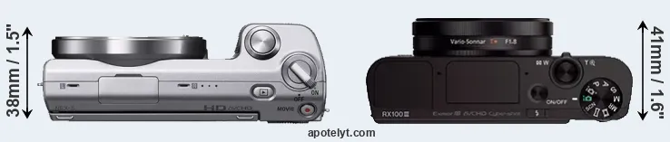 Compare NEX-5 versus RX100 III top