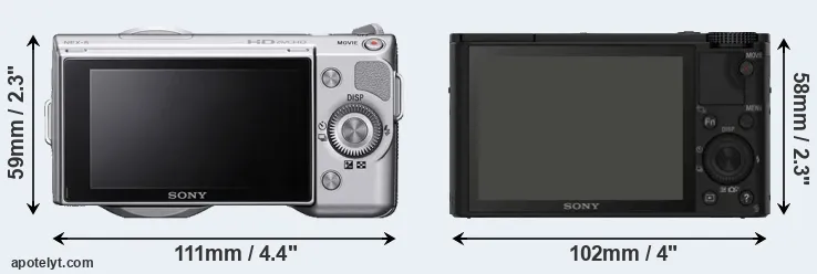 Comparison NEX-5 or RX100 rear