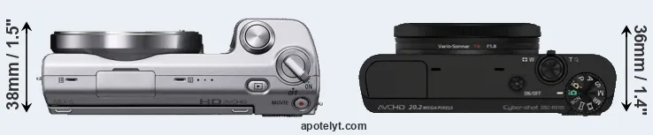 Compare NEX-5 versus RX100 top