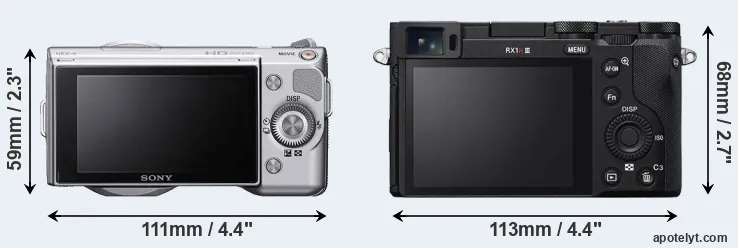Comparison NEX-5 or RX1R III rear