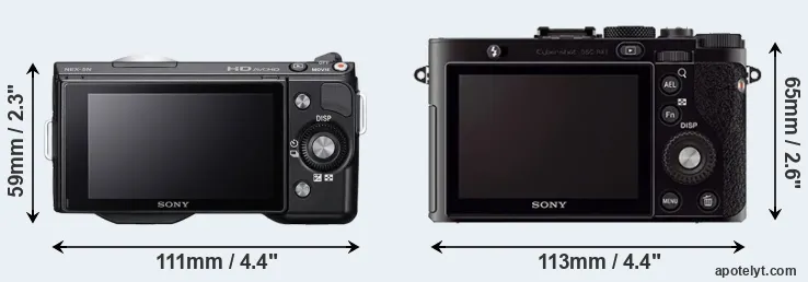 Comparison NEX-5N or RX1 rear