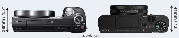 Compare NEX-5N versus RX100 IV top