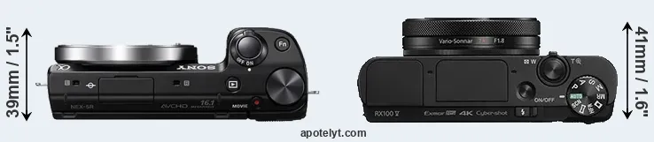 Compare NEX-5R versus RX100 V top