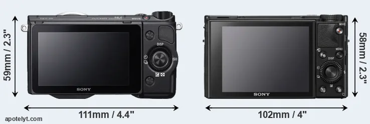 Comparison NEX-5R or RX100 VII rear