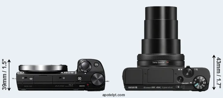 Compare NEX-5R versus RX100 VII top