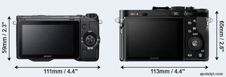 Comparison NEX-5R or RX1R II rear