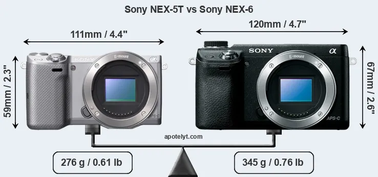 Size Sony NEX-5T vs Sony NEX-6