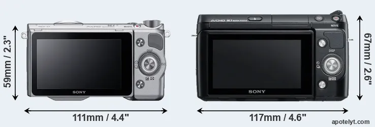 Comparison NEX-5T or NEX-F3 rear