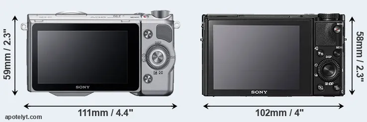 Comparison NEX-5T or RX100 V rear