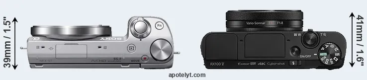 Compare NEX-5T versus RX100 V top