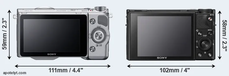 Comparison NEX-5T or RX100 VII rear