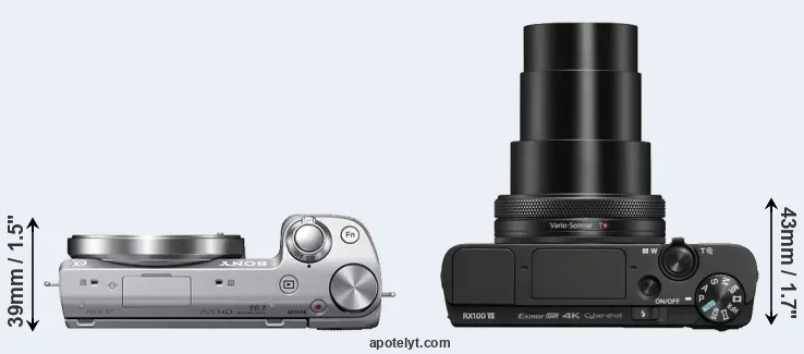 Compare NEX-5T versus RX100 VII top