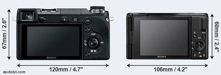 Comparison NEX-6 or ZV-1 II rear